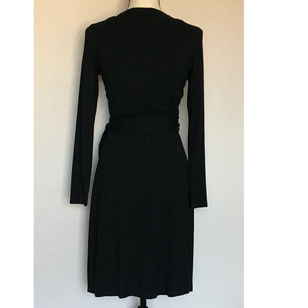 Banana Republic Long-Sleeve Black Wrap Dress [P] - Picture 2 of 6